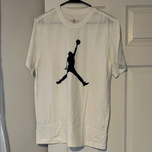 Jordan White Tee with Black Jumpman Logo